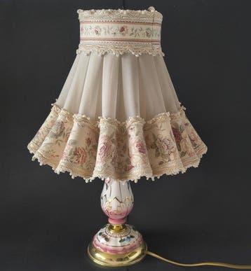 Nachtlampje - Hotel Chique - Messing, Katoen - Boudoir, Antiek en Kunst, Curiosa en Brocante
