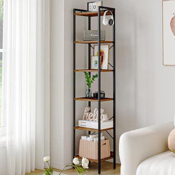 Boekenkast - Boekenrek - Wandkast - 185x40x24 cm - Bruin - H, Verzenden, Zo goed als nieuw