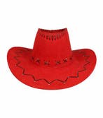 Cowboyhoed - Western hoed met stiksel onesize - Rood, Nieuw