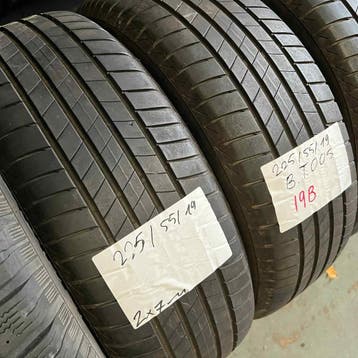 2 x Bridgestone Turanza T005 225-55-19 Zomerbanden 7mm, 19 inch, Gebruikt, Ophalen of Verzenden, Band(en)