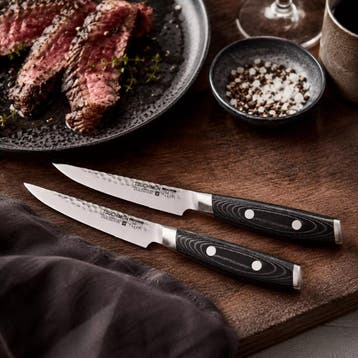Yaxell Tsuchimon Steakmessenset – 2-delig – 3 Lagen Dama, Ophalen of Verzenden, Nieuw, Overige materialen, Bestekset