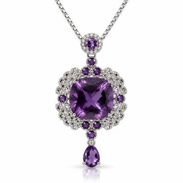 Zonder minimumprijs - Halsketting Verguld Amethist - Topaas, Sieraden, Tassen en Uiterlijk, Nieuw