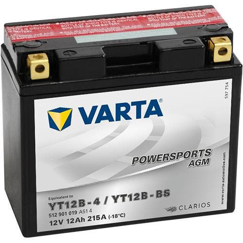 Varta Powersports AGM YT12B-BS accu | 512 901 019 | 12V 12Ah, Auto-onderdelen, Accu's en Toebehoren, Ophalen of Verzenden