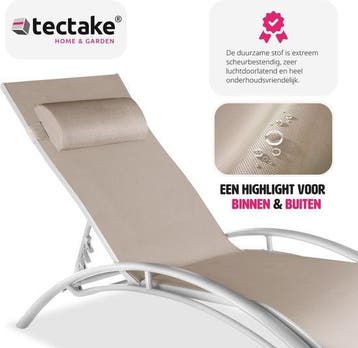 2dekans | tectake® set van 2 tuinstoelen ligstoelen -, Ophalen of Verzenden, Zo goed als nieuw