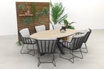 4 Seasons Fabrice antraciet/GI Edison 220x115 cm. - ovale, Tuin en Terras, Tuinsets en Loungesets, Verzenden, Nieuw, Overige materialen