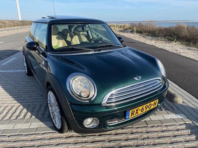 Mini (r56) 1.4 95pk 2007 Groen, Auto's, Mini, Geïmporteerd, Te koop, Handgeschakeld, Hatchback, Financial lease, Met garantie (alle)