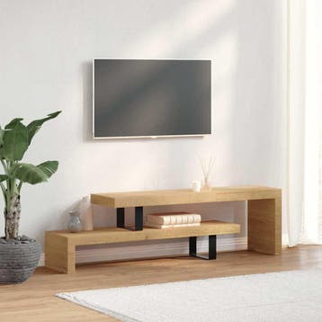 vidaXL Tv-meubel massief mangohout, 100 tot 150 cm, Verzenden, Nieuw, Minder dan 100 cm