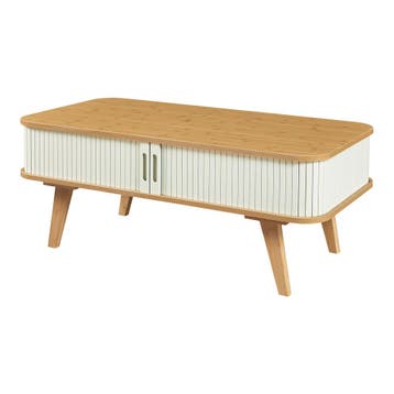 Salontafel Tysvær 100x50x40 cm naturel en cremewit [en.casa], Verzenden, Nieuw