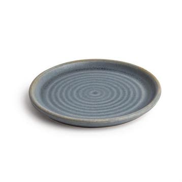 Canvas ronde borden met smalle rand | blauw | 18 cm | 6 s..., Verzenden