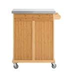 Bamboe Keukentrolley met RVS Blad, Lade en Kast – 90 cm, Verzenden, Nieuw