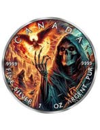 Canada. 5 Dollars 2025 GRIM REAPER Death Maple Leaf