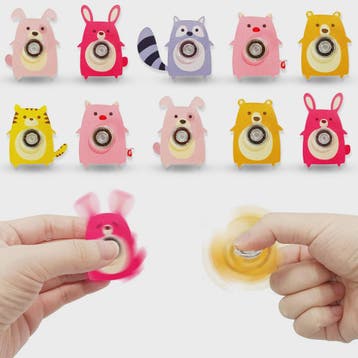 Set van 6 Leuke Dieren Fidget Spinners - Vingertop Gyro Spee, Verzenden, Nieuw