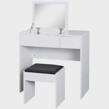Kaptafel met Spiegel en Kruk - Make-up Tafel met Opbergruimt, Verzenden, Nieuw