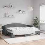 vidaXL Slaapbank met onderschuifbed 80x200 cm stof, Eenpersoons, Verzenden, Nieuw, 80 cm