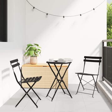 vidaXL Vouw Bistro Set 3 st Antraciet Staal, Verzenden, Nieuw, Rvs, 3 zitplaatsen