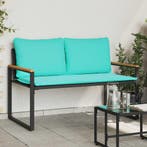 vidaXL Bank met kussen Zwart en Turquoise 115 x 65 x 72 cm, Tuin en Terras, Tuinbanken, Verzenden, Nieuw