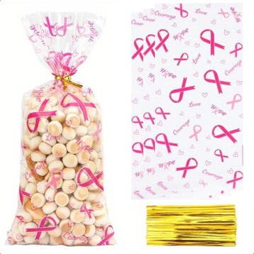 Fako Bijoux - Uitdeelzakjes Pink Ribbon - 12.5x27.5cm - 50, Verzenden, Nieuw