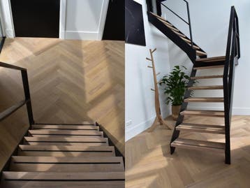 HOUTEN TRAPRENOVATIES – Altijd goedkoop bij BeBo, Parket, Ophalen of Verzenden, Echte eiken traprenovatie, Nieuw