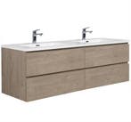 Badkamermeubel Set Angela 160 x 48 cm – Kastanje Eiken, Verzenden, Nieuw, Wastafelkast