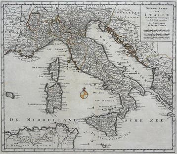 Italië - Italië; I. Tirion - Nieuwe Kaart van Italie ... -, Boeken, Nieuw