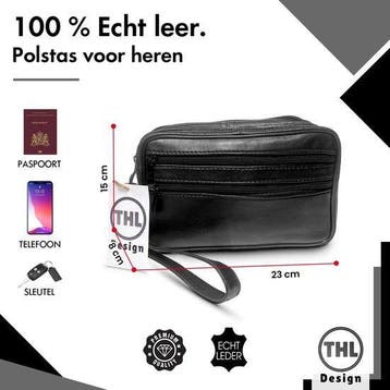 THL Design Leren Polstas Heren Veel vakken, Verzenden, Nieuw, Overige merken, Leer