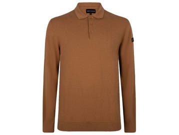 Veiling - Presly &amp; Sun Brad Long Sleeve Knitted Polo Cam, Nieuw