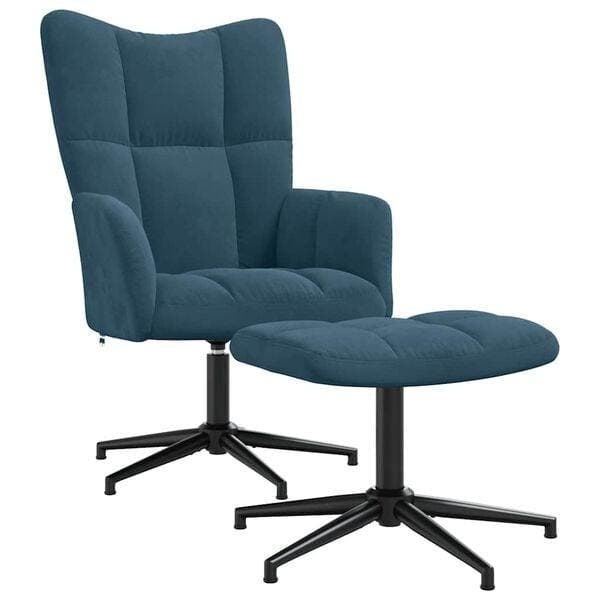 Relaxstoel met voetenbank Blauw | Retourdeal 34% Korting, Huis en Inrichting, Fauteuils, 50 tot 75 cm, Minder dan 75 cm, Zo goed als nieuw