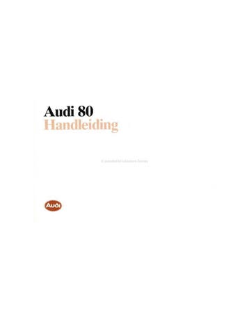 1987 AUDI 80 INSTRUCTIEBOEKJE NEDERLANDS