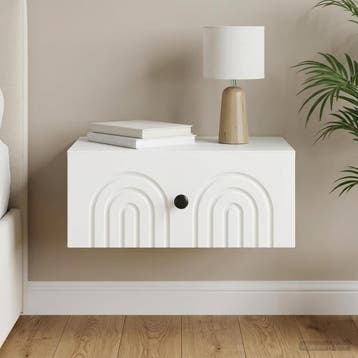 vidaXL Wandbeugel Bedkast met lade Wit 49 x 34,5 x 20 cm, Minder dan 45 cm, Verzenden, Nieuw, Minder dan 55 cm