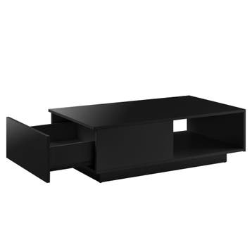 Salontafel Biskra met plank en lade 95x55x31 cm zwart, Huis en Inrichting, Tafels | Salontafels, Verzenden, Nieuw
