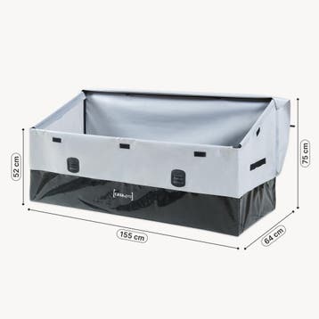 Tuin opbergbox Alanno 52/75x155x64 cm grijs en zwart 560L ca, Verzenden, Nieuw