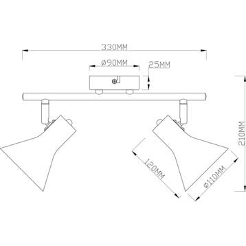 LED Plafondspot - Trion Nana - E14 Fitting - 2-lichts - Rond, Huis en Inrichting, Ophalen of Verzenden, Nieuw, Overige fittingen