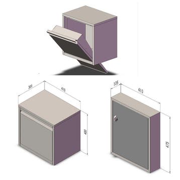 Logixbox Flexybox inbouw pakketbrievenbus compleet - grijs, Tuin en Terras, Brievenbussen, Verzenden, Nieuw