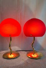 Tafellamp (2) - Glas, Messing, Antiek en Kunst, Antiek | Lampen