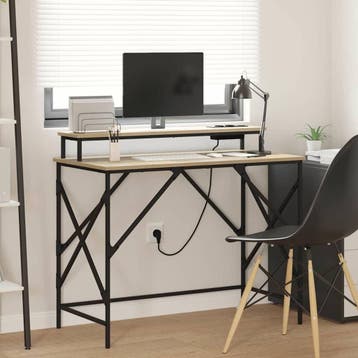 vidaXL Bureau Sonoma Eiken 100 x 50 x 86,5 cm Bewerkt hout, Verzenden, Nieuw