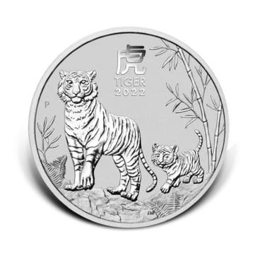 Zilveren Lunar munt Year of the Tiger 2022 1 troy ounce, Verzenden