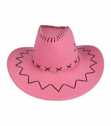 Cowboyhoed - Western hoed met stiksel onesize - Roze, Nieuw