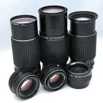 Pentax SMC -A ZOOM 70-210mm F4 + SMC 200mm F4 + 45-125mm F4, Nieuw