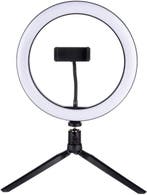 2dekans | Grundig Ringlamp met Statief - Ringlamp 25cm -, Ophalen of Verzenden, Zo goed als nieuw, Zwart