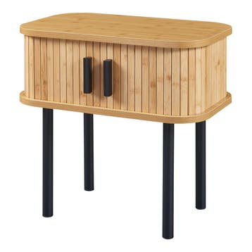 Bijzettafel Tvedestrand 48x30x45 cm bamboe naturel en zwart, Verzenden, Nieuw