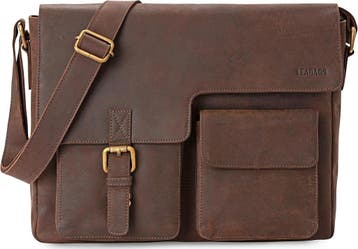 Aktetas Echt Leer Vintage | Tweedekansje | OP=OP, Ophalen of Verzenden, 13 inch, Nieuw, Schoudertas