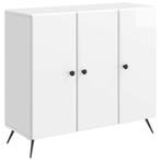 vidaXL Dressoir Hoogglans Wit 89 x 34,5 x 80 cm Bewerkt hout, Verzenden, Nieuw, Overige houtsoorten, Minder dan 50 cm