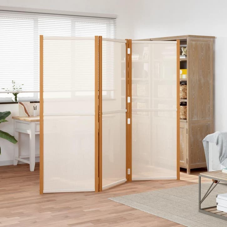 vidaXL Kamerscherm met 3 panelen 210x180 cm crèmewit, Huis en Inrichting, Woonaccessoires | Kamerschermen, Nieuw, Verzenden