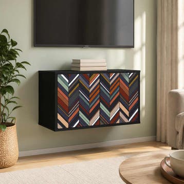vidaXL Wandgemonteerd tv-meubel OMMEN 69 x 33 x 40 cm Zwart, Minder dan 50 cm, Verzenden, Nieuw, Minder dan 100 cm