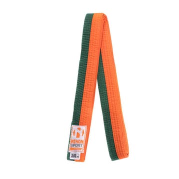 Tweekleurige Judoband Nihon | Oranje / Groen (Maat: 240), Verzenden, Nieuw, Judo, Vechtsportmateriaal