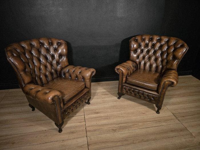 Fauteuil (2) - Hout, Leder, Antiek en Kunst, Curiosa en Brocante
