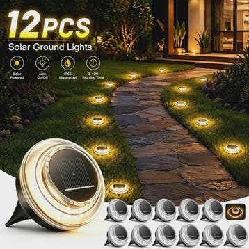 12x Solar Grondspots Warm Wit - IP65 Waterdicht - Automatisc, Verzenden, Nieuw