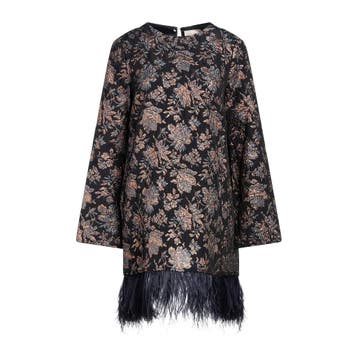 Semicouture • korte jurk met veren • S (IT42), Kleding | Dames, Jurken, Semicouture, Nieuw, Maat 36 (S), Verzenden