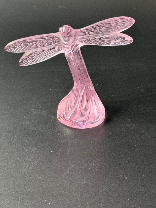 Lalique - Beeldje - libellule rose - Kristal, Antiek en Kunst, Antiek | Glas en Kristal