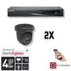 Set 2x Turret 4MP + Recorder & Bekabeling, Ophalen of Verzenden, Nieuw